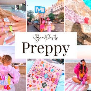 10 Preppy Presets for Lightroom Mobile, Summer Aesthetic Presets, Natural Colorful Presets, Bright Presets, Beach Filter for Instagram