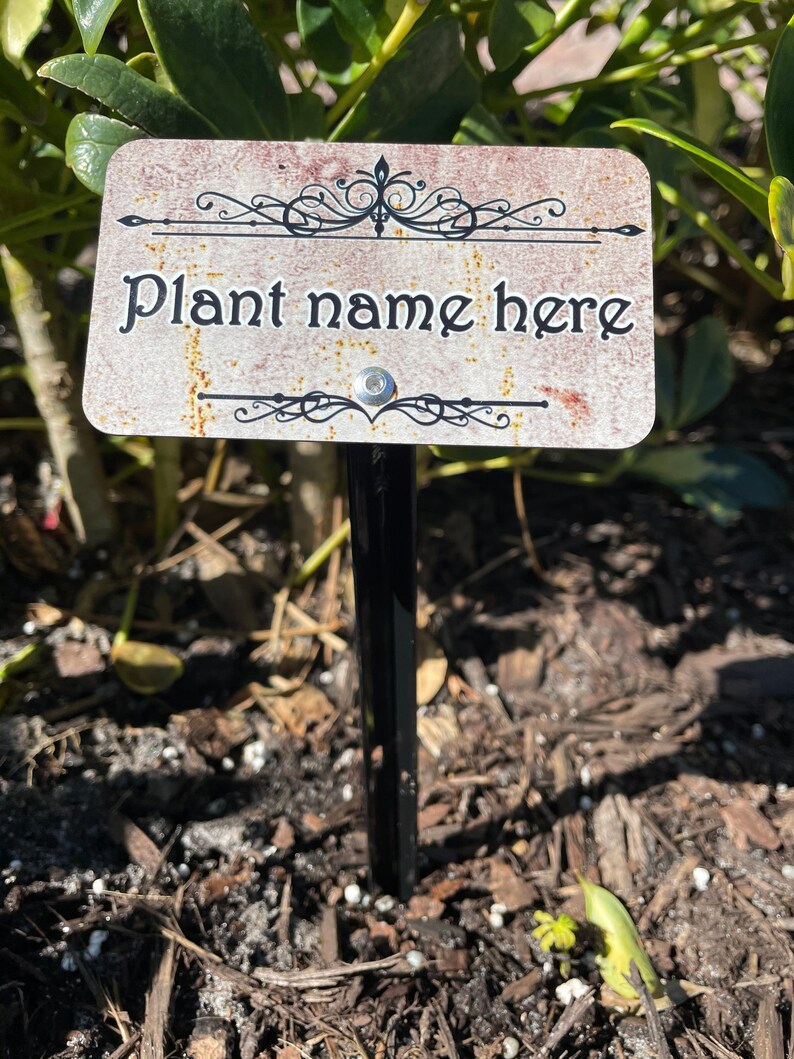 Custom metal garden plant identification marker/tag with Etsy