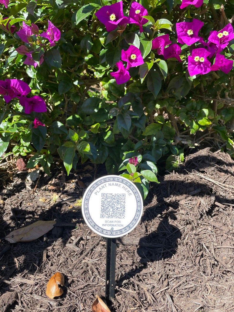 Custom QR Code 3 Inch Metal Garden Plant Identification Etsy