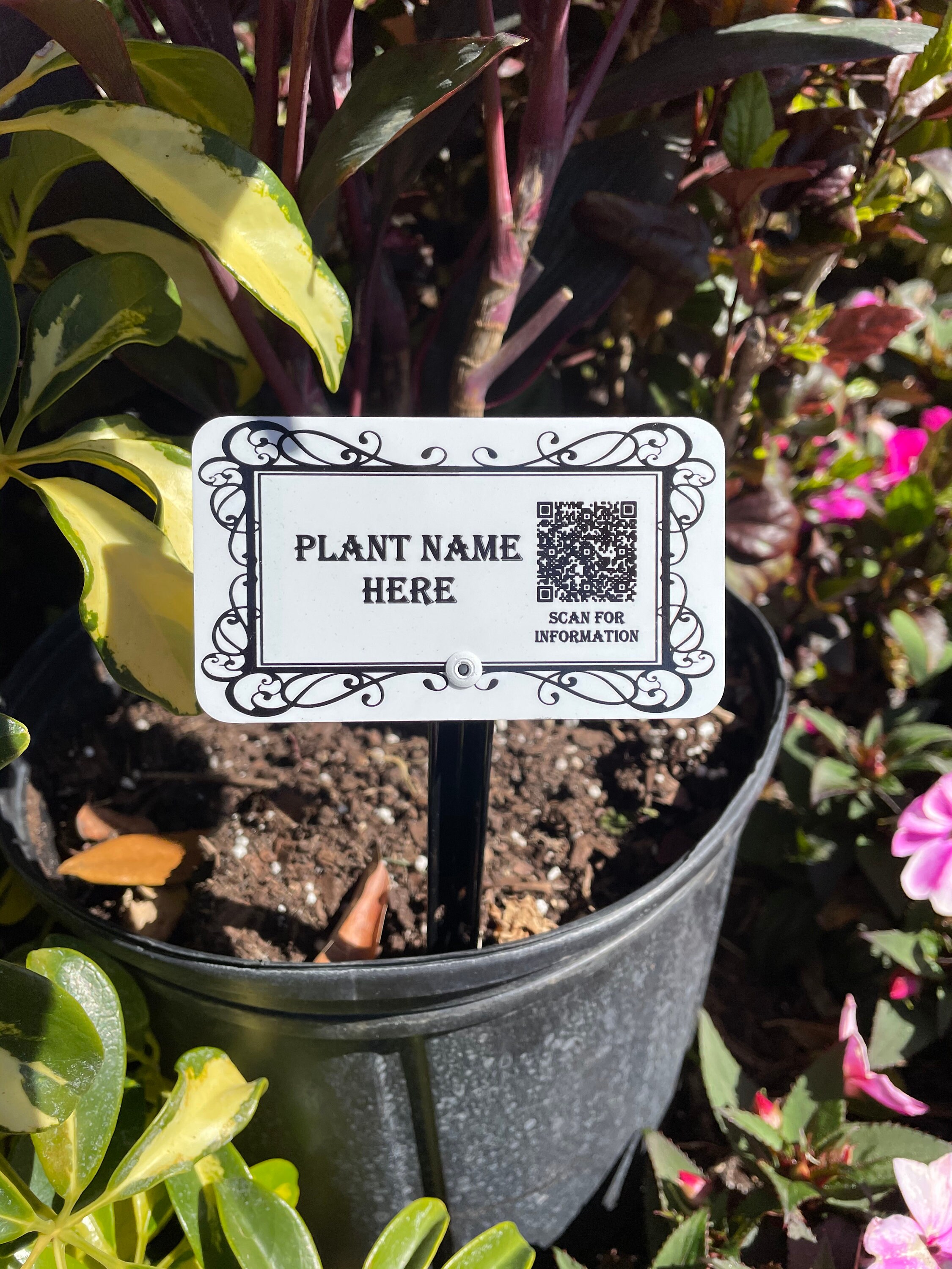 QR code custom garden plant identification metal marker Etsy