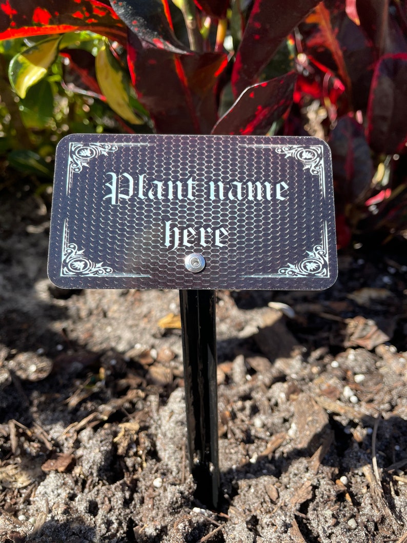 Custom Metal Garden Plant Identification Marker/tag With Black Etsy