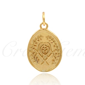 Cute Girl Necklace, Round Girl Charm,  Kidspendant,  DIY Jewelry Supplies 12x18mm