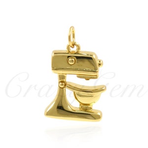 18K Gold Filled Coffee Machine Pendant,Espresso Machine Charm,Food, Coffee And Tea Charms,DIY Jewelry Making Supplies 13.5x19x2.8mm
