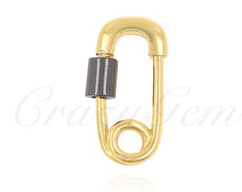 18K Filled Gold Ovale Feder Schnalle, Messing Oval Press Schnalle, Einfache Geometrische Armband Halskette Schmuck Schnalle, 26x14x5mm