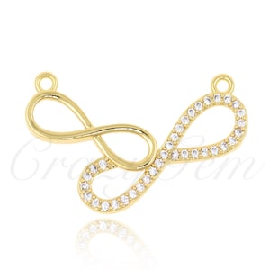 Minimalist Infinity Necklace Pendant,Dainty Gold Filled Infinity Connector for Original Jewelry Making 27x17mm