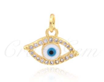 Pendente personalizzato del malocchio, fascino della collana dell'occhio turco dello smalto per la creazione di gioielli 14x10mm