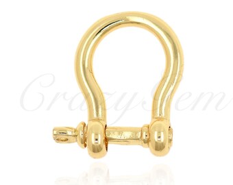 Enkelt hästskospänne i mässing, förgyllt smyckesspänne, DIY-tillbehör för armband och halsband, 18x15x5mm