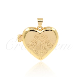 Personalized Heart Photo Locket Pendant,Dainty Gold Filled Heart Memorial Jewelry Accessories 24x23mm