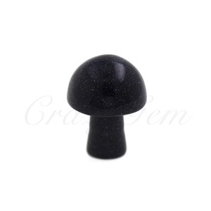 Blue Gold Sand Gemstone Mushroom Charm,Mini Healing Crystal Mushroom Home Decoration 16x21mm