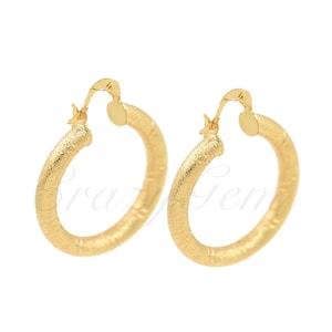 Simple Brass Large Hoop Earrings, Everyday Jewelry, DIY Jewelry Making Supplies, 34x29x5mm