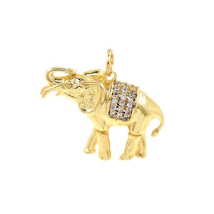 Pingente de elefante, joias para amantes de elefantes, presente de elefante, acessórios para vida selvagem, elefante da sorte, 23,5 x 18 mm