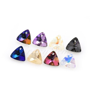 Multicolor Crystal Triangle Pendant,Rhinestone Triangle Shape Beads,Jewelry Making Accessories