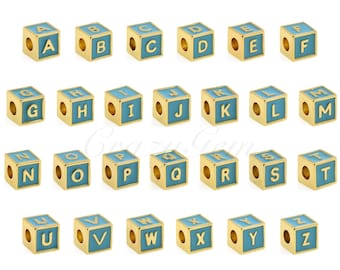 Bunte Emaille Alphabet Würfel Spacer Perle - Handgemachter Schmuck für Frauen und Mädchen 6x6mm
