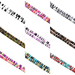 Heishi Beads,Double Color Vinyl Heishi Disc Beads,Polymer Clay Vinyl Disc Bead,Wholesale DIY Making Jewelry Heishi Beads.