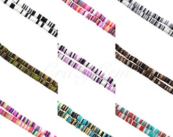 Heishi Beads,Double Color Vinyl Heishi Disc Beads,Polymer Clay Vinyl Disc Bead,Wholesale DIY Making Jewelry Heishi Beads.