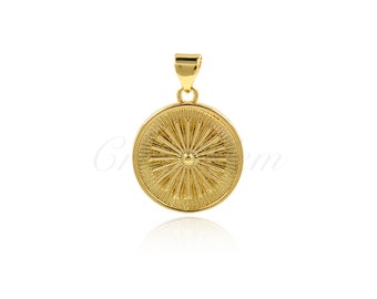 18K Gold Filled Sun Pendant,Personalized Sun Moon Charm,Sunshine Charm,luck Jewelry Pendant,DIY Jewelry Accessories  17x19x1.9mm
