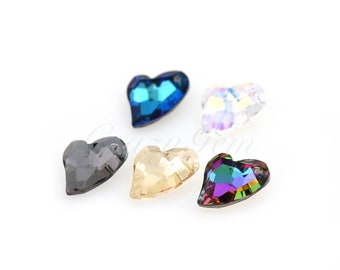 Crystal Heart Pendant,Rhinestone Heart Birthstone Charm,Personalized Jewelry Supplies