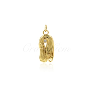 18K Gold Filled Hemp Rope pendant,Rope Charm,Different lengths, Craft Burlap Rope,DIY Accessories Supply 11x23x5mm