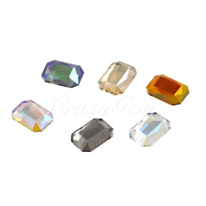 Octagon naai op strass rechthoek Strass Kristal kralen Bling Decor