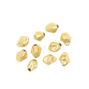 18K Filled Gold Spacer Beads, Brass Loose Beads for DIY Jewelry Making Supplies, 7x5x5mm
