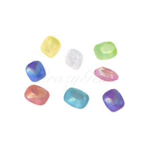 Rectángulo Cristal de aurora FlatBack Rhinestones Stones Fat side Neón Color Vidrio Rhinestone Piedras facetadas Joyería