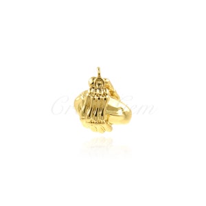 18K Gold Filled Enamel Rugby Pendant,Sports Pendant,Rugby Necklace,Perfect Sports Enthusiasts,DIY Jewelry Making Supply 13x15x7.5mm