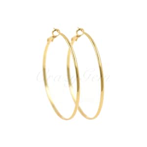 18K Gold Filled Dainty Minimalist Hoop Earrings,Elegant Gold Big Hoops Earrings,Endless Circle Hoop Earrings,Trendy Earrings 52x2mm