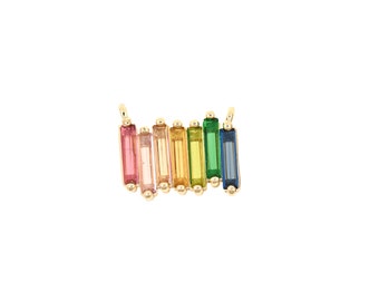 18K Gold Filled Oval Crystal Pendant,Pave Colorful Crystal Necklace Charm,DIY Jewelry Supplies 15.5x13mm