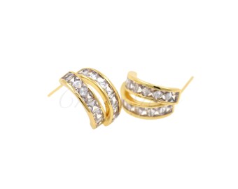 18K Gold Filled Dainty Earrings,Moon Charm,Crescent Earrings,Gift for Her 8.7x14.5mm