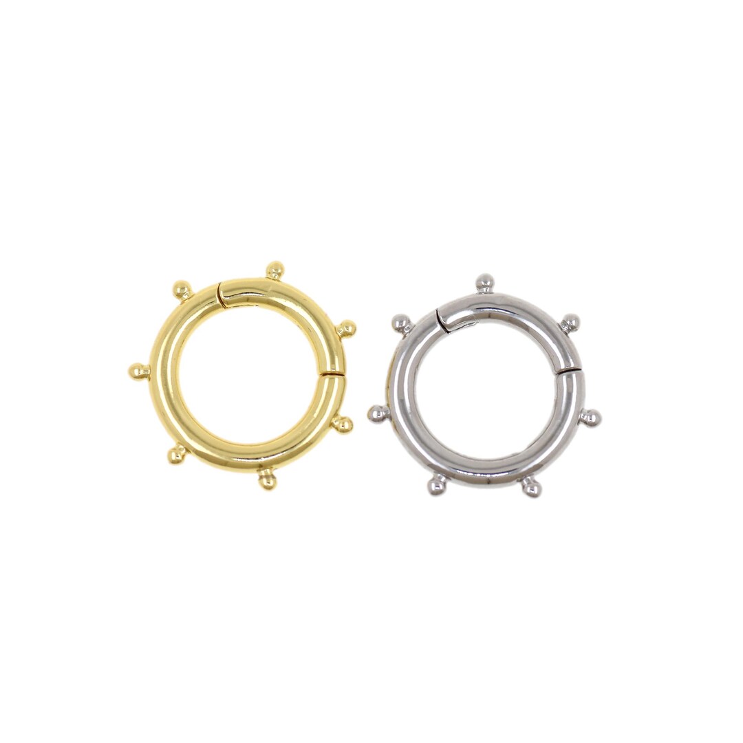 Spring Rings Fillers Modern 18K Gold Filled Circular Spring Ring With 7 Attachment Dots for ...