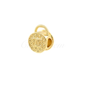 Colgante de bolso 18K oro relleno bolso collar encanto, bolso encanto DIY joyería haciendo suministros 15x12x9mm