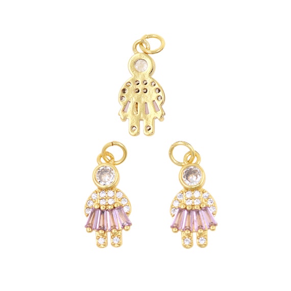 Buy Cute Girl Necklace, Round Girl Charm, Kidspendant, DIY Jewelry