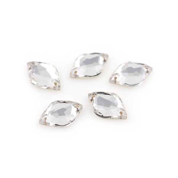 Lemon Shape Loose Sew On Rhinestone Beads,Flatback Glass Crystal for Wedding Dress/Jewelry Making Findings