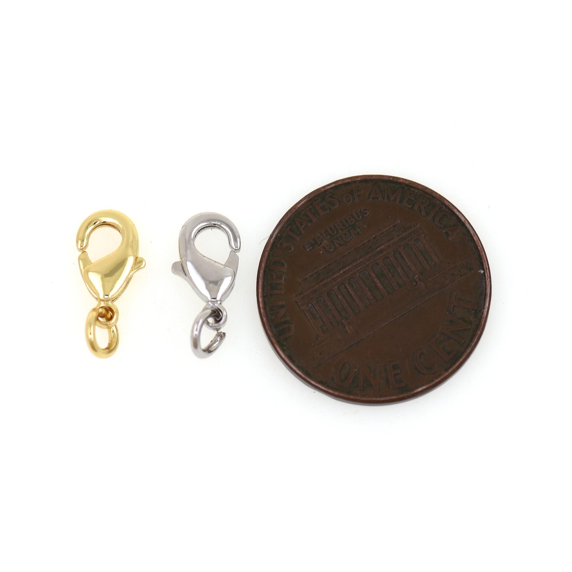 Chain Closures Secure Hook Lock Clasp With Attached Ring in 18K Gold Filled Finish for ...