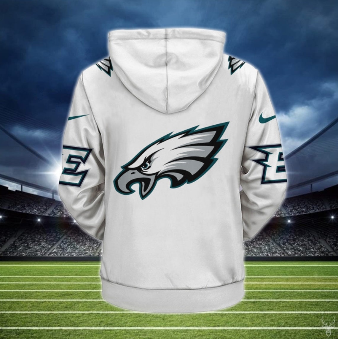 Philadelphia Eagles White Hoodie NFL Sport Hoodie Limited Etsy