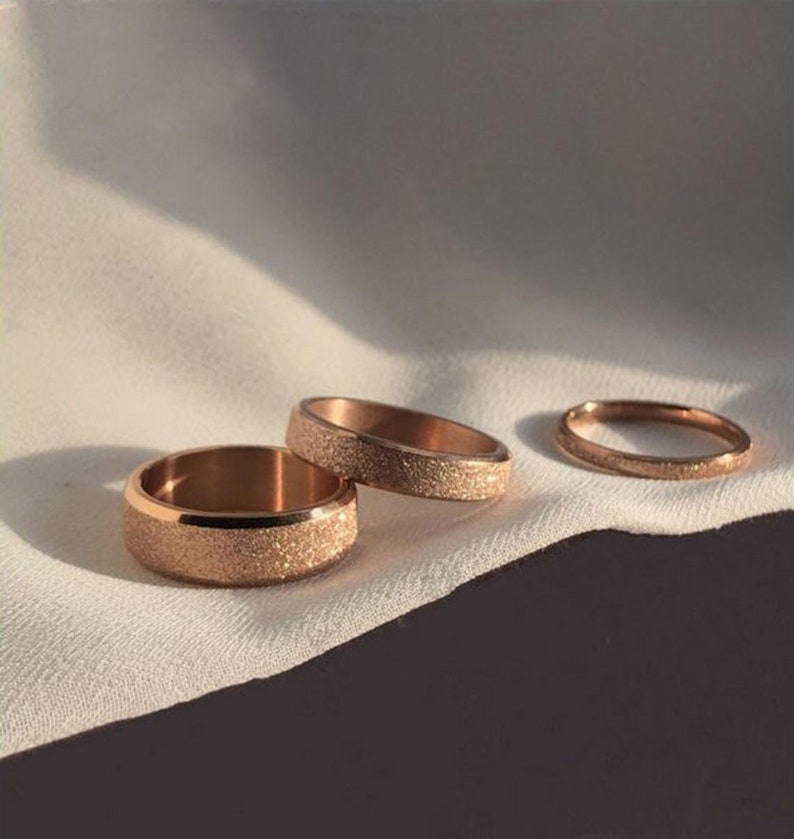 Gold Band Ring,Gold frosted Ring,Gold Band for Man,Thick Ring,Thin Ring,Simple Gold Ring,Couple Ring,Chunky Ring,Dainty Ring,Bold Ring