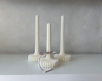 Handmade Ribbed Vase Candle | Modern Home Decor