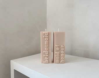 Wedding Candle | Bridesmaid | Maid of Honour | Gift | Favour