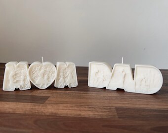 Handmade Mom/Dad Soy Blend Candle | Unique Pillar Decor