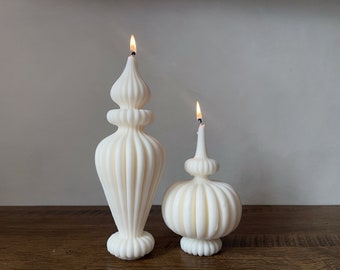 Handmade Lamp Candle | Ribbed Soy Wax Decorative Candle