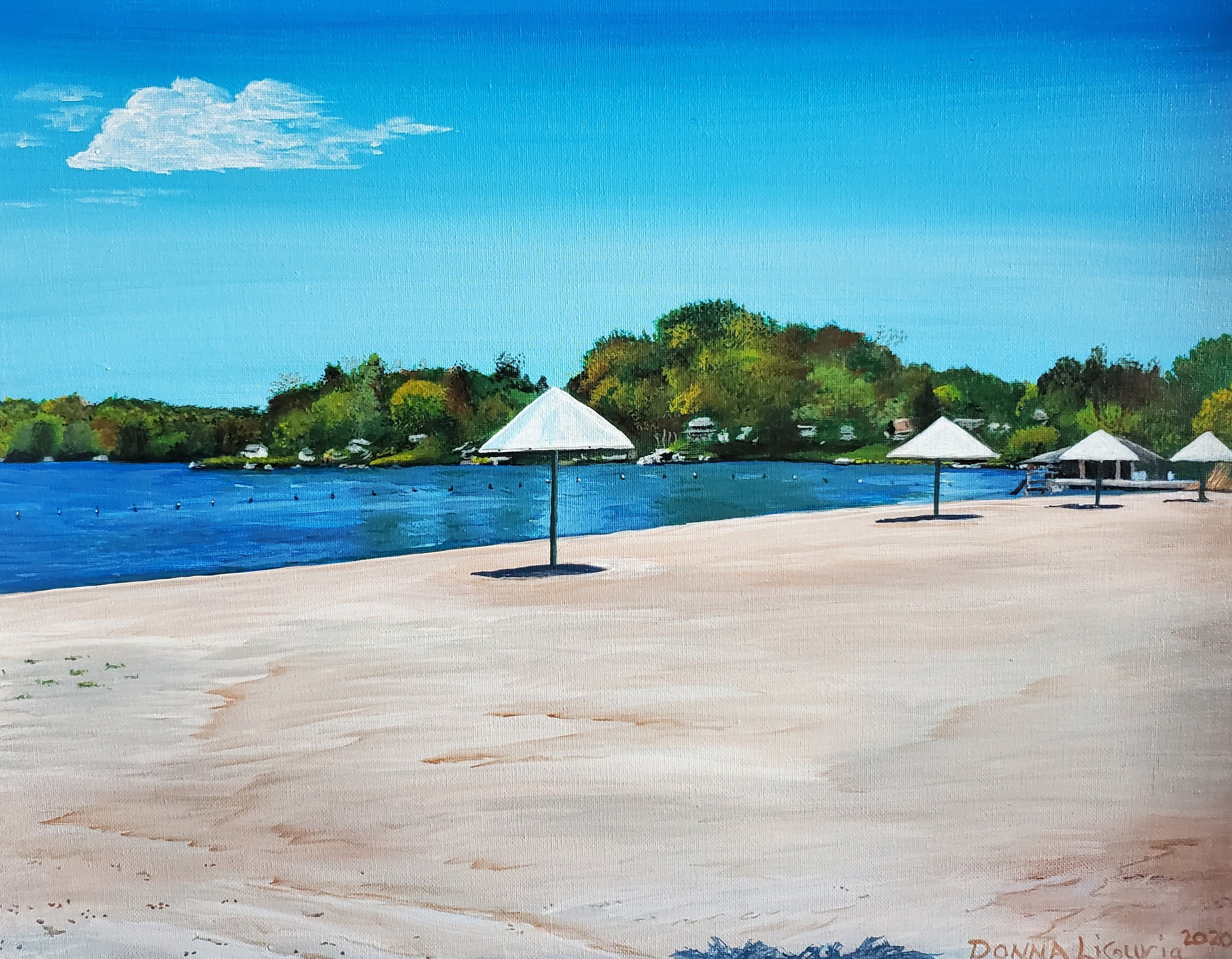 Beach Painting Lake Artwork in Louisa Virginia Blue Ridge Etsy
