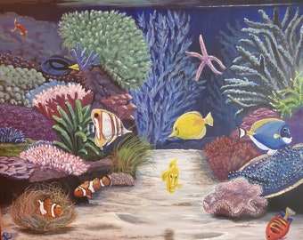 Print Saltwater Aquarium, Underwater Giclée Print, Saltwater Fish Print, Vivid Coral Reef Fish Tank Art, Aquarium Hobbyist, Aquarists