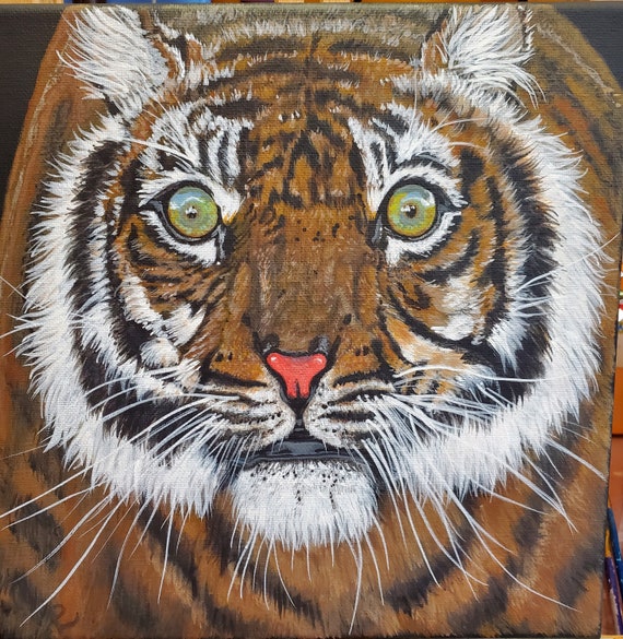 Tiger Painting Watercolour Canvas Picutre Print Wild Cat Paint Splash  Bengal Tiger 
