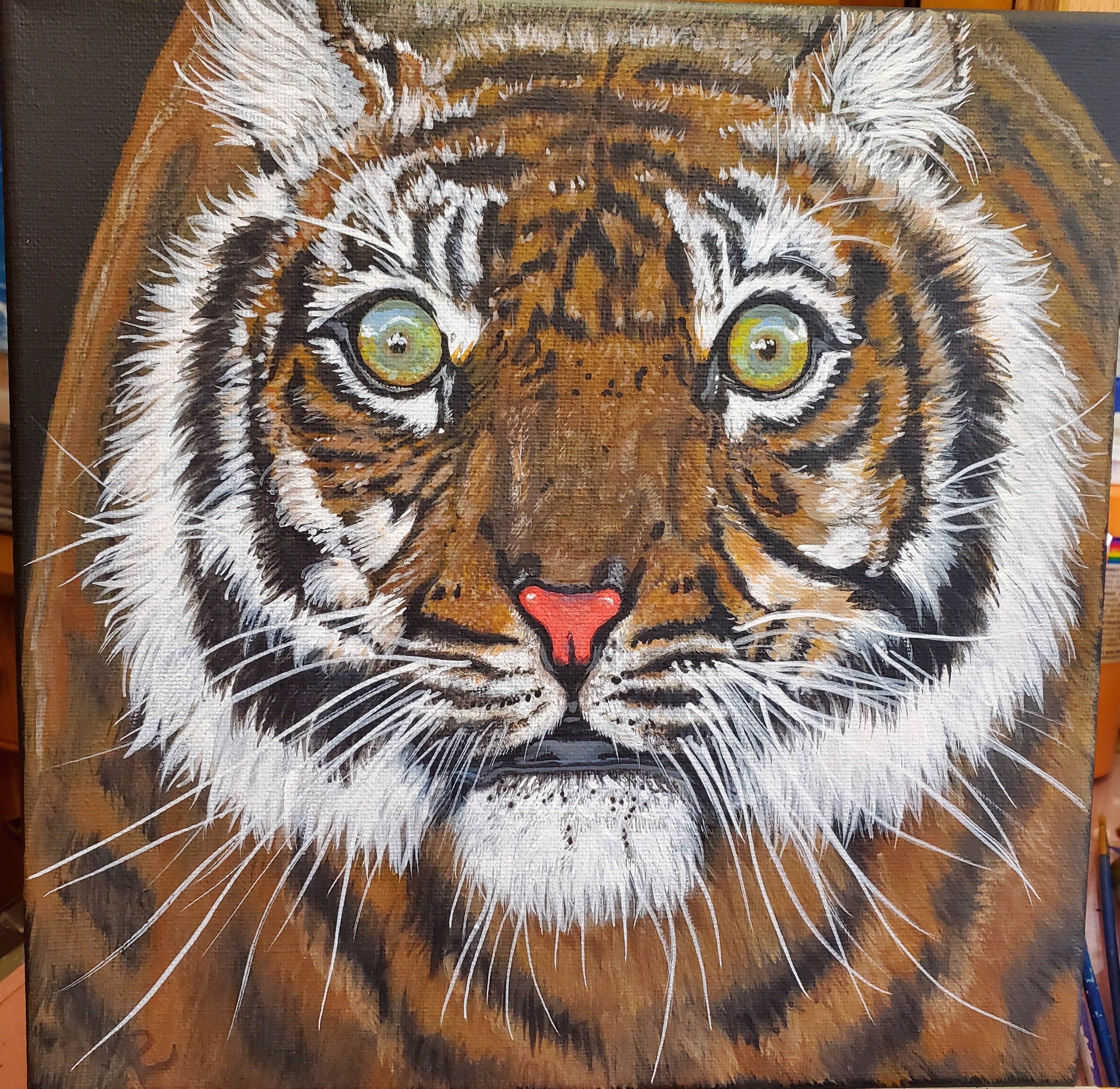 Tiger acrylic painting deals