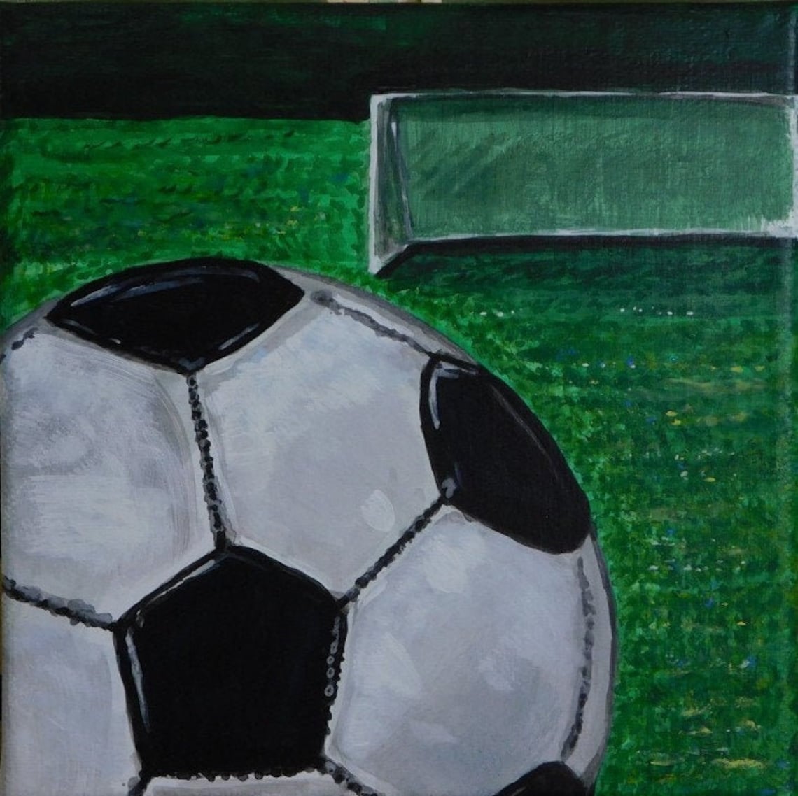 Soccer Ball Soccer Ball Painting Sports Ball Artwork Soccer Etsy