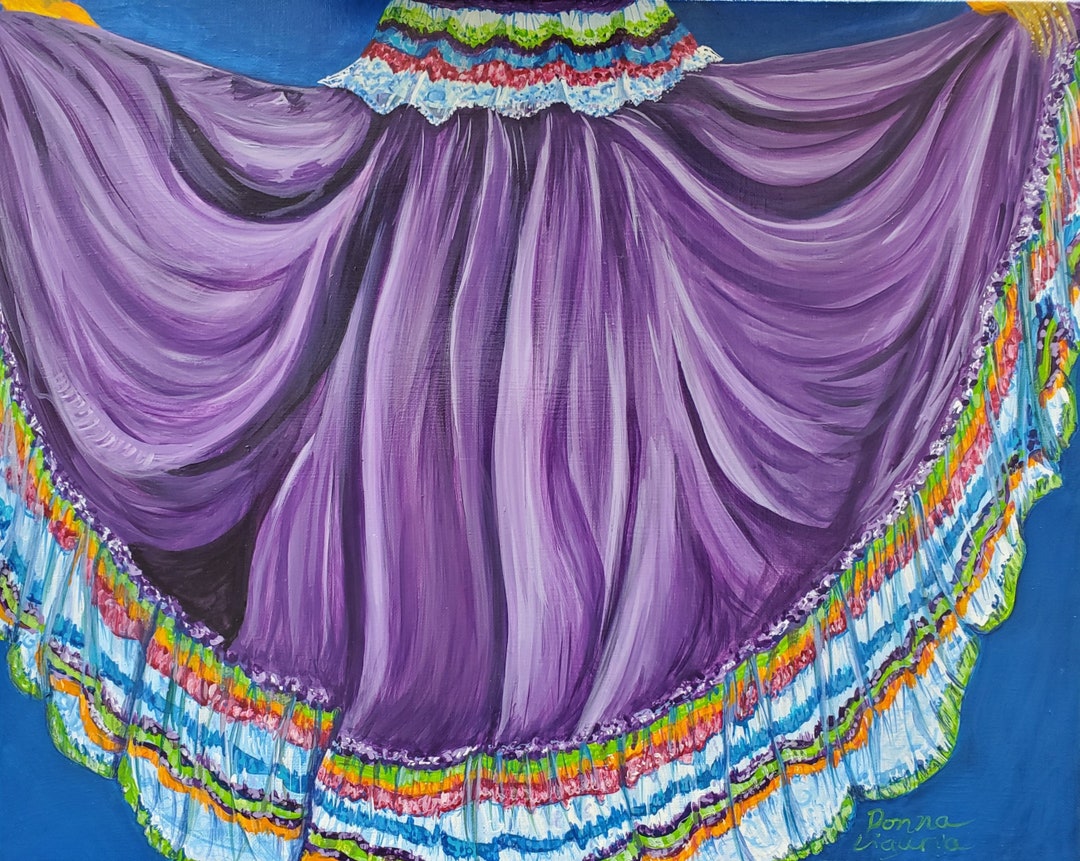 Latin Ribbon Mexican Dancer Print, Latina Dancer, Hispanic Dancer Costume, Hispanic ...