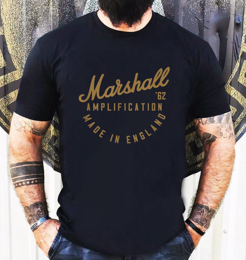 Marshall amplifier logo TShirt Tee exclusive 100 Cotton Etsy