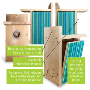 CEDAR Bluebird house Wren Chickadee Swallow Fun casa de | Etsy