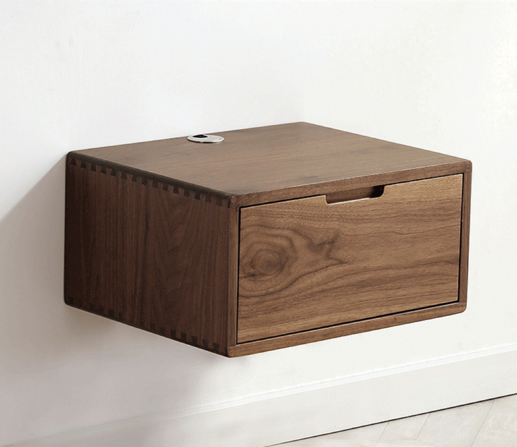 White Oak Floating Nightstand Wood Floating Bedside Table Etsy UK