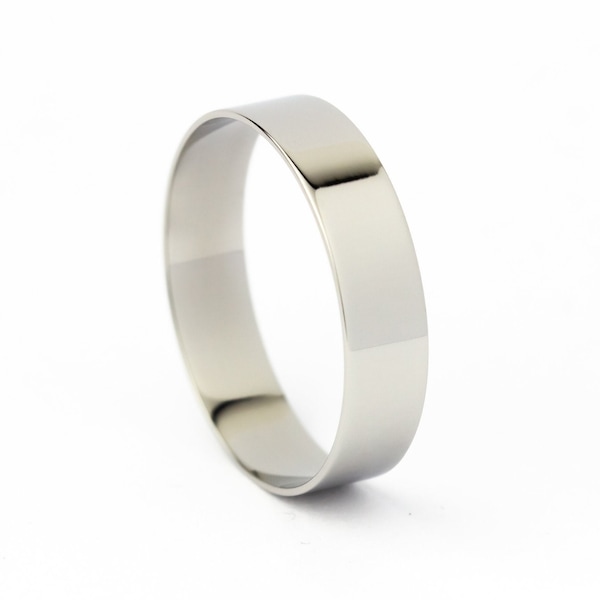 Ultra Thin and Lightweight Wedding Band Set - Polished Silver - Chromium Alloy - Ultra-Thin Black Silicone Ring Included!